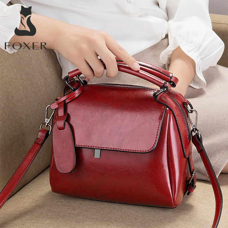 Femlion Fashion Crossbody Shoulder Bag PU Leather Large Capacity Totes Casual Messenger Lady Handbag