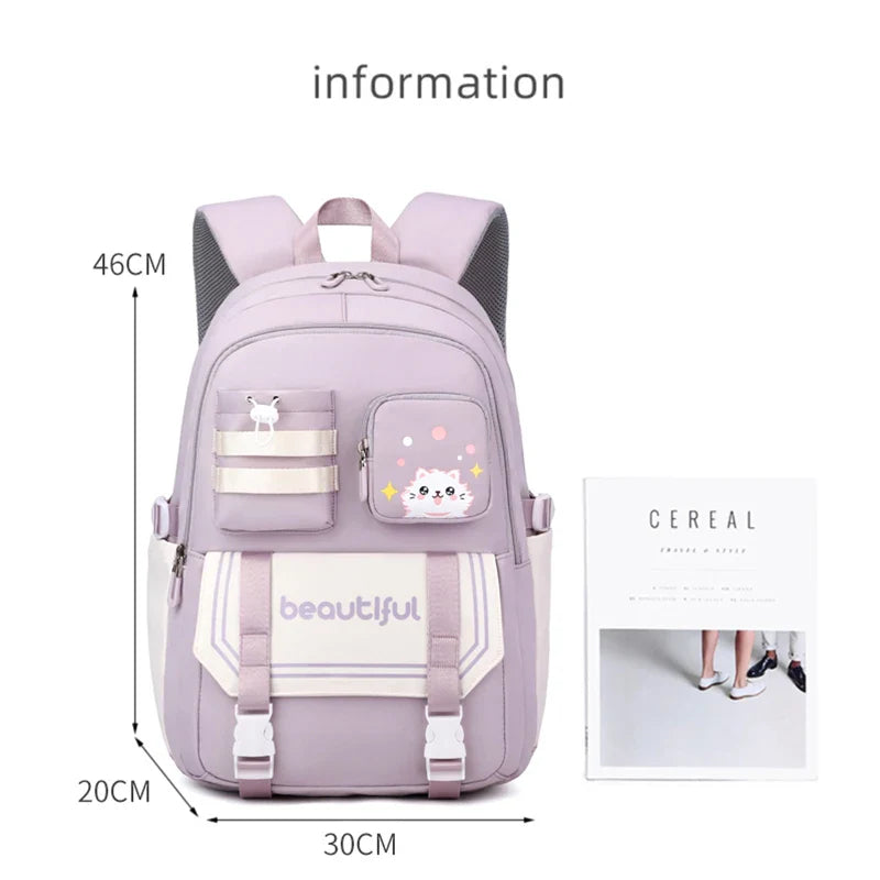 Femlion Kawaii Girl's Backpack for School Kindergarten Class Primary Cute Bookbag