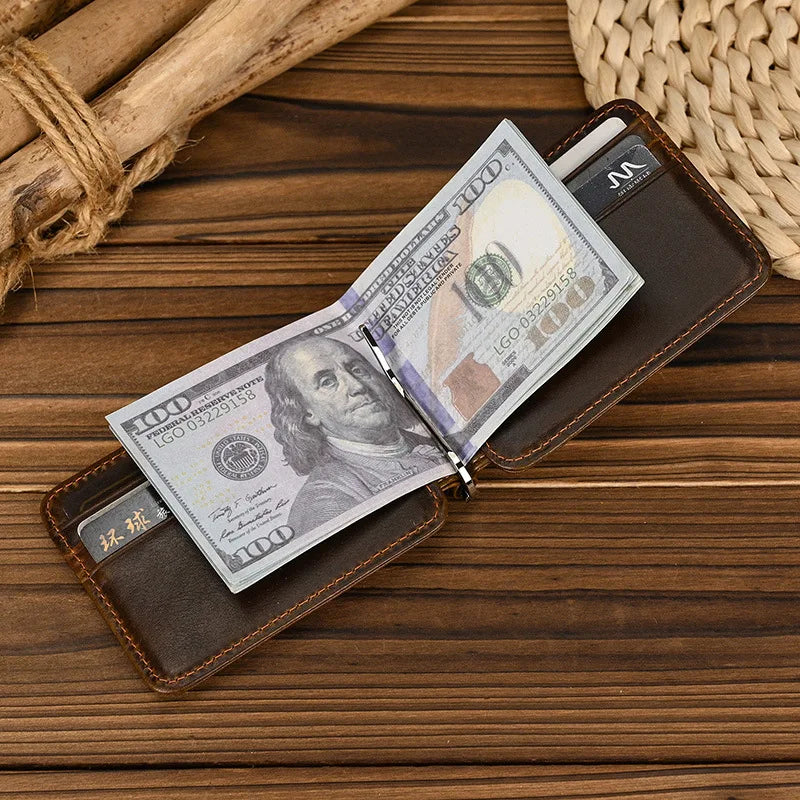 Femlion Leather Money Clip Purse: Stylish Cash Clip Wallet for Men and Women