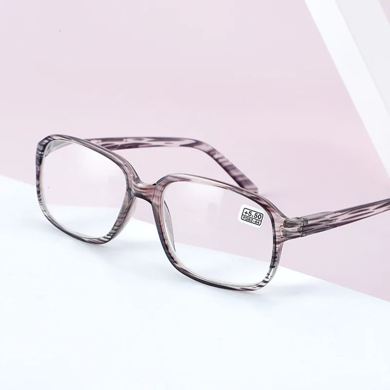 Femlion Fashion Stripe Design Presbyopic Glasses Diopter +450 to +600