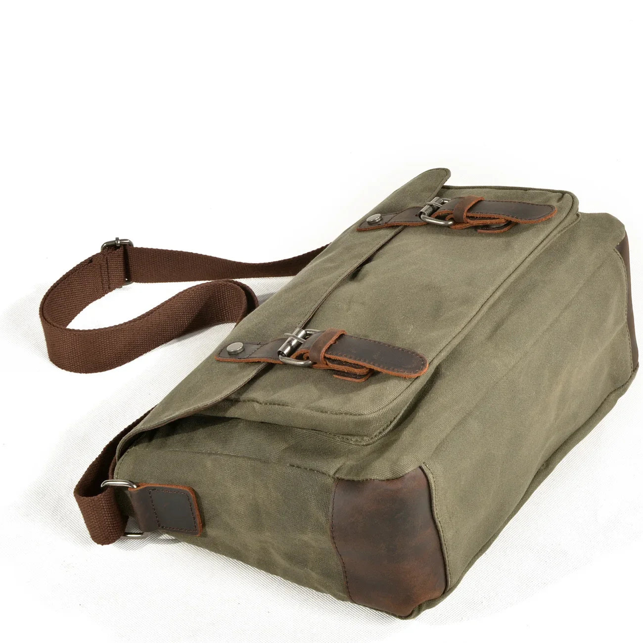 Femlion Canvas Shoulder Bag Men's Waterproof Messenger Crossbody Briefcase Fashion Functional