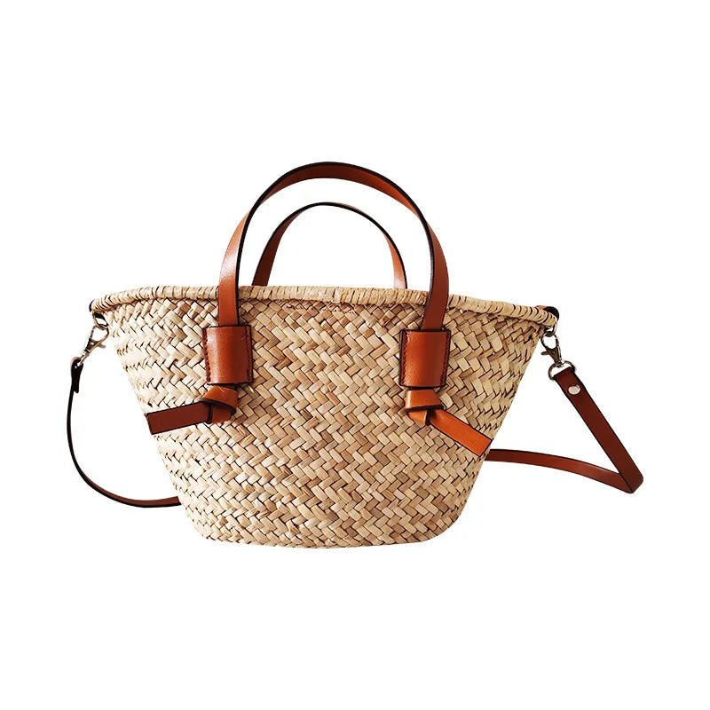 Femlion Seaside Beach Bag, Straw Handbag - Fresh and Stylish