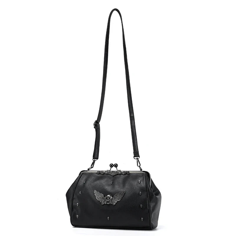 Femlion Skull Rivet Tote Crossbody Bag Luxury PU Leather Boston Shoulder Bag