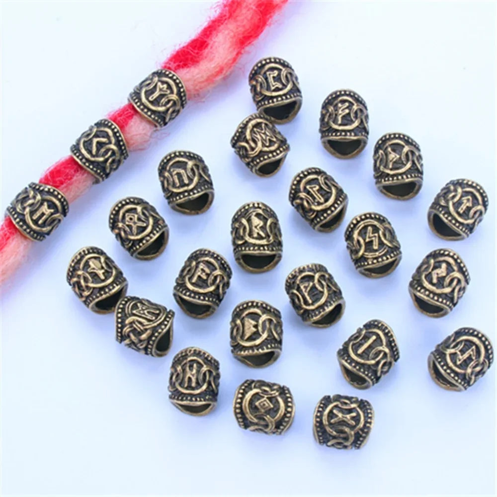 Femlion Viking Dreadlock Beads 3D Charms Hair Clip Hair Styling Tool 24pcs