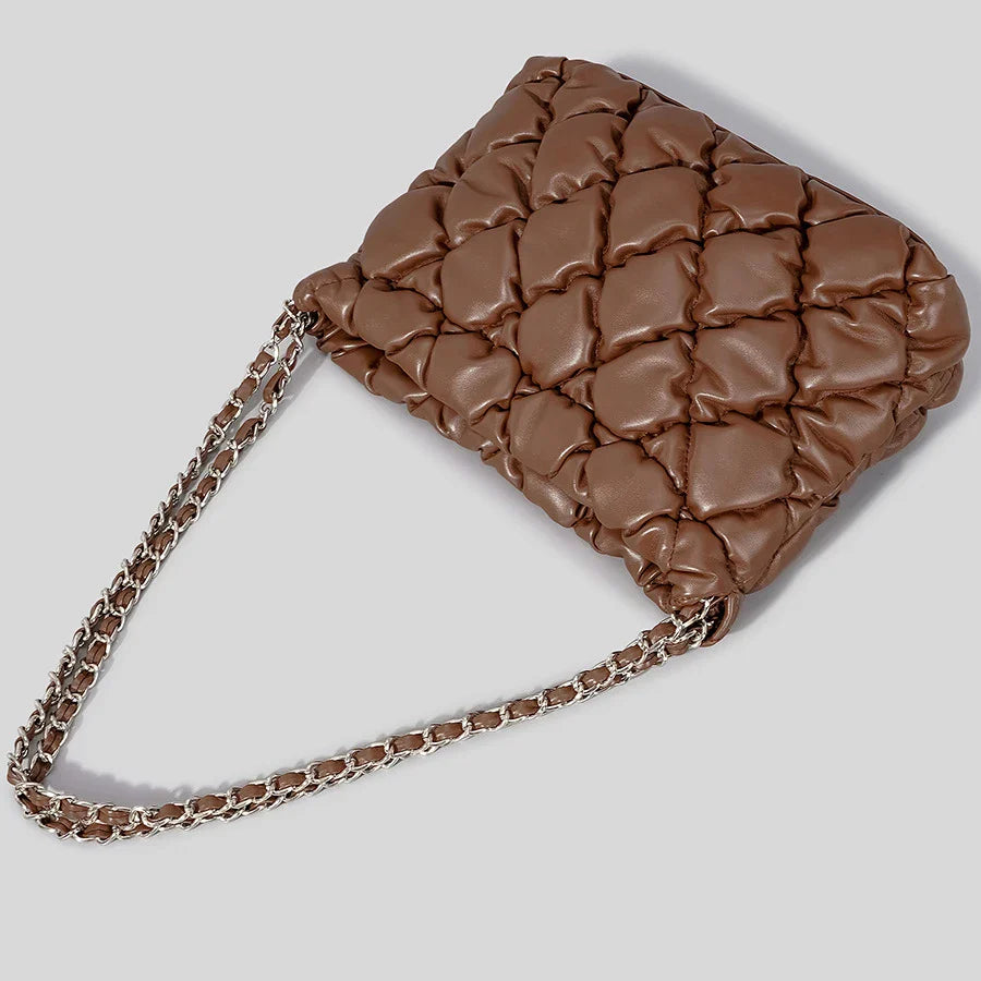 Femlion Lingge Quilted Shoulder Bag Luxury Chains Crossbody Handbag