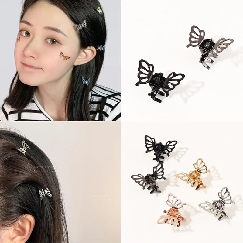 Femlion Vintage Small Metal Hair Claw Clip Butterfly Headwear Girls Women Hair Accessories