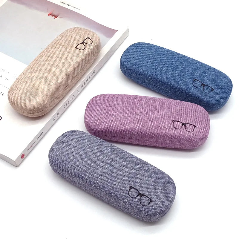 Femlion Linen Hard Shell Glasses Case for Sunglasses and Eyeglasses