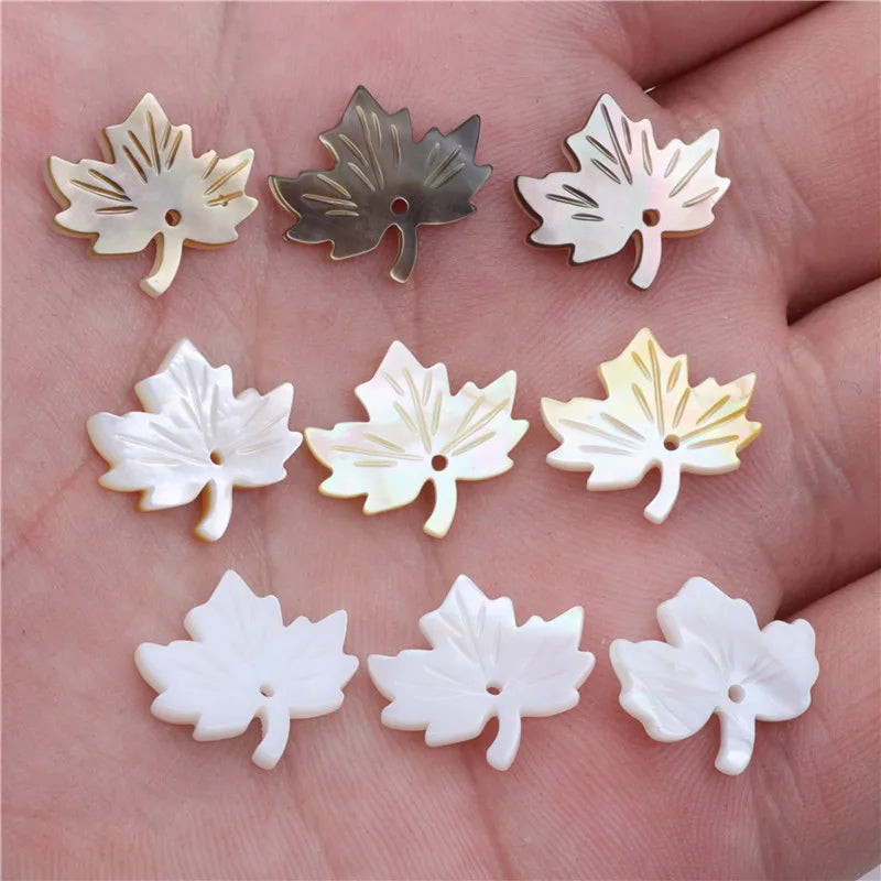 Femlion Shell Leaf Charms Maple Pendant for DIY Jewelry Making