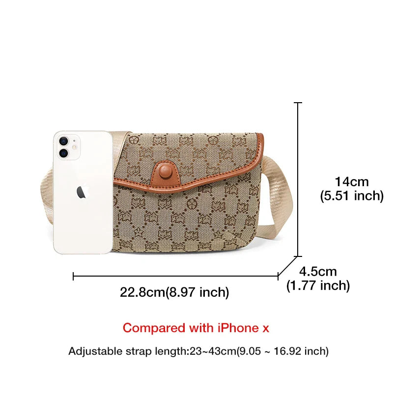 Femlion Vintage Print Crossbody Shoulder Bag for Women with Cellphone Pocket