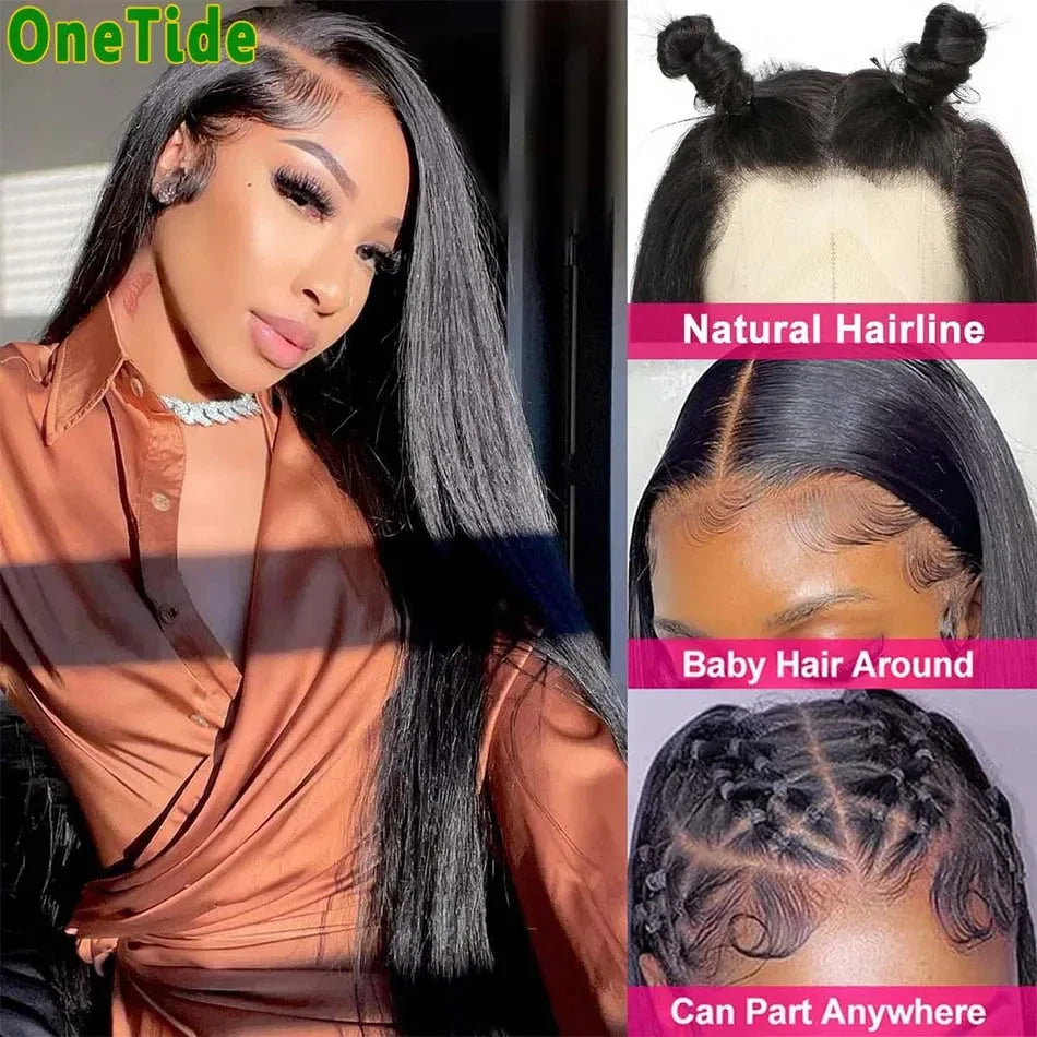 Femlion 13x4 HD Lace Front Wig Pre Plucked Brazilian Human Hair Straight Wig