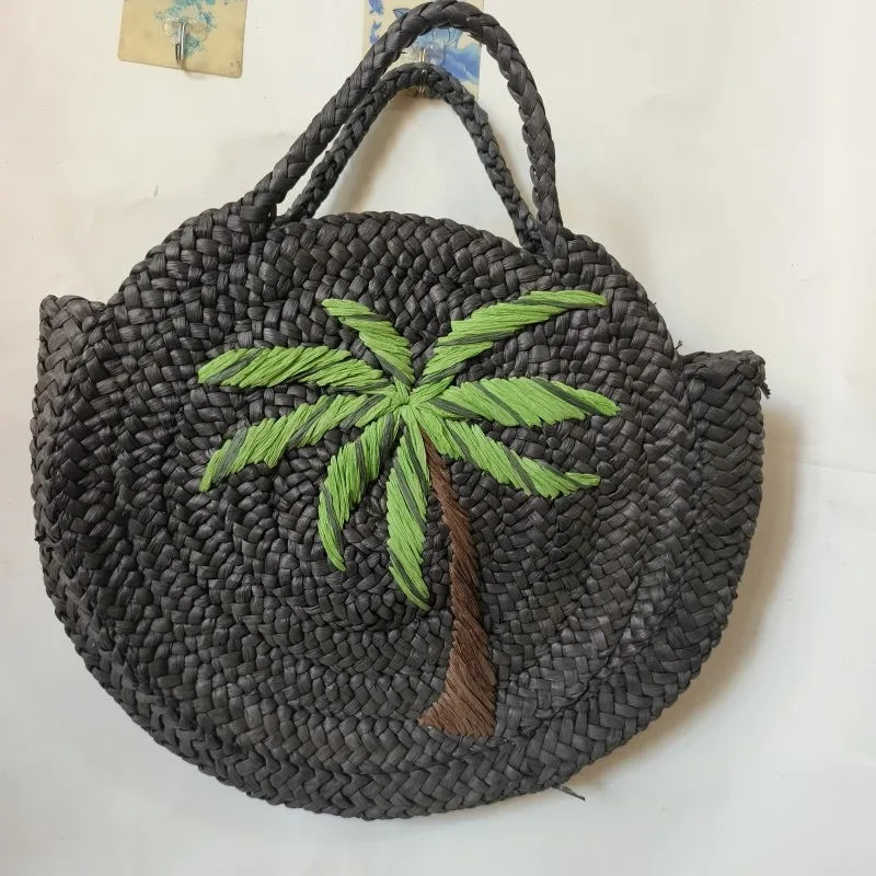 Femlion Pineapple Coconut Straw Woven Shoulder Bag