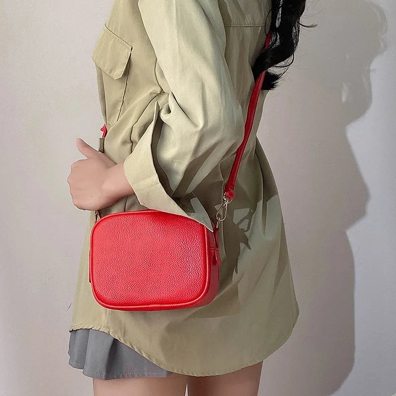 Femlion Solid Color Shoulder Bag: High Quality Classic Crossbody Purse