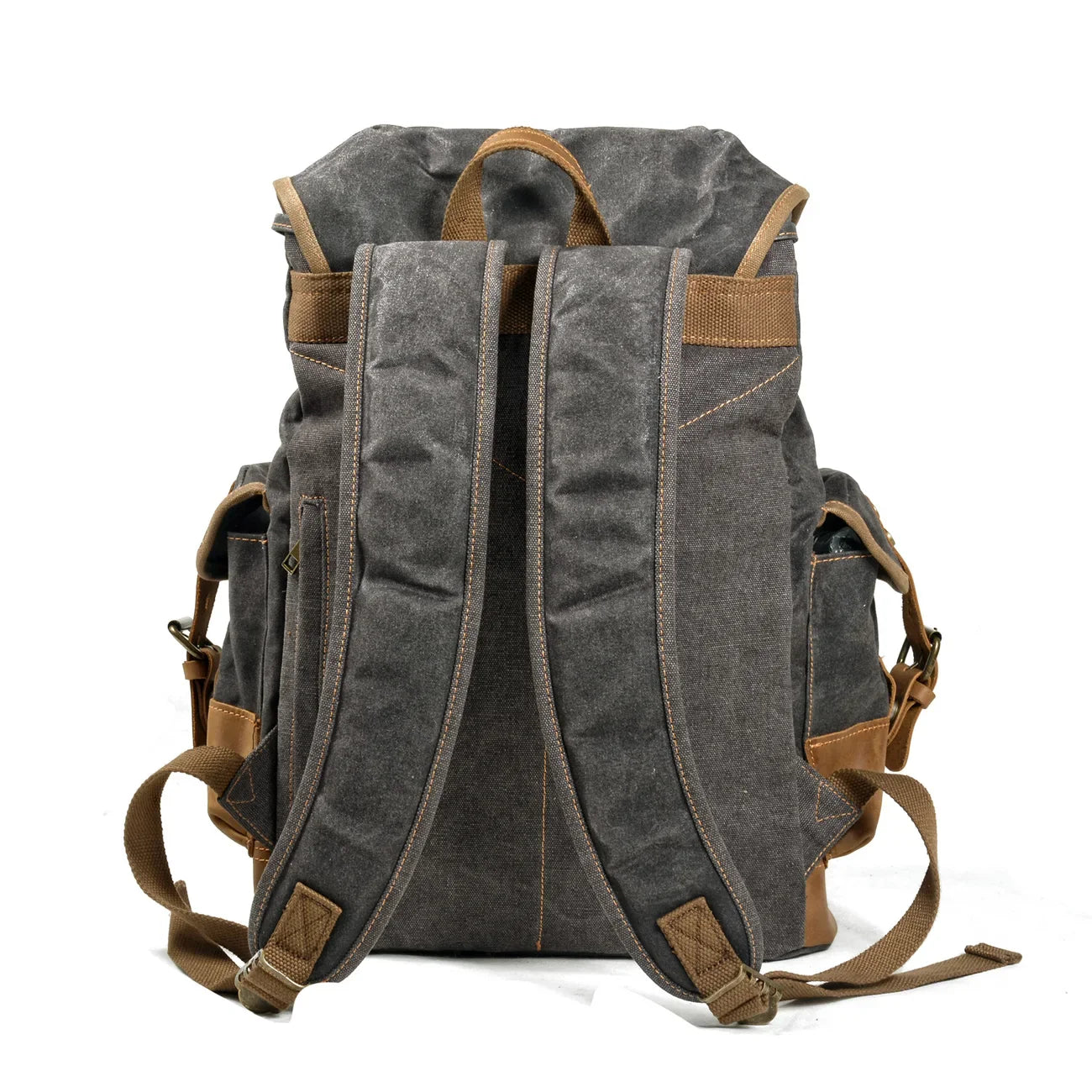 Femlion Waxed Canvas Backpack for Men: Vintage Leisure Rucksack Travel School Laptop Bag