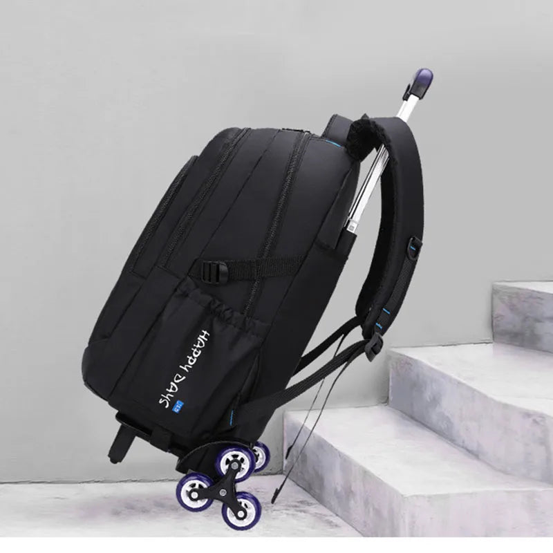 Femlion Junior High School Rolling Backpack with Wheels for Boys