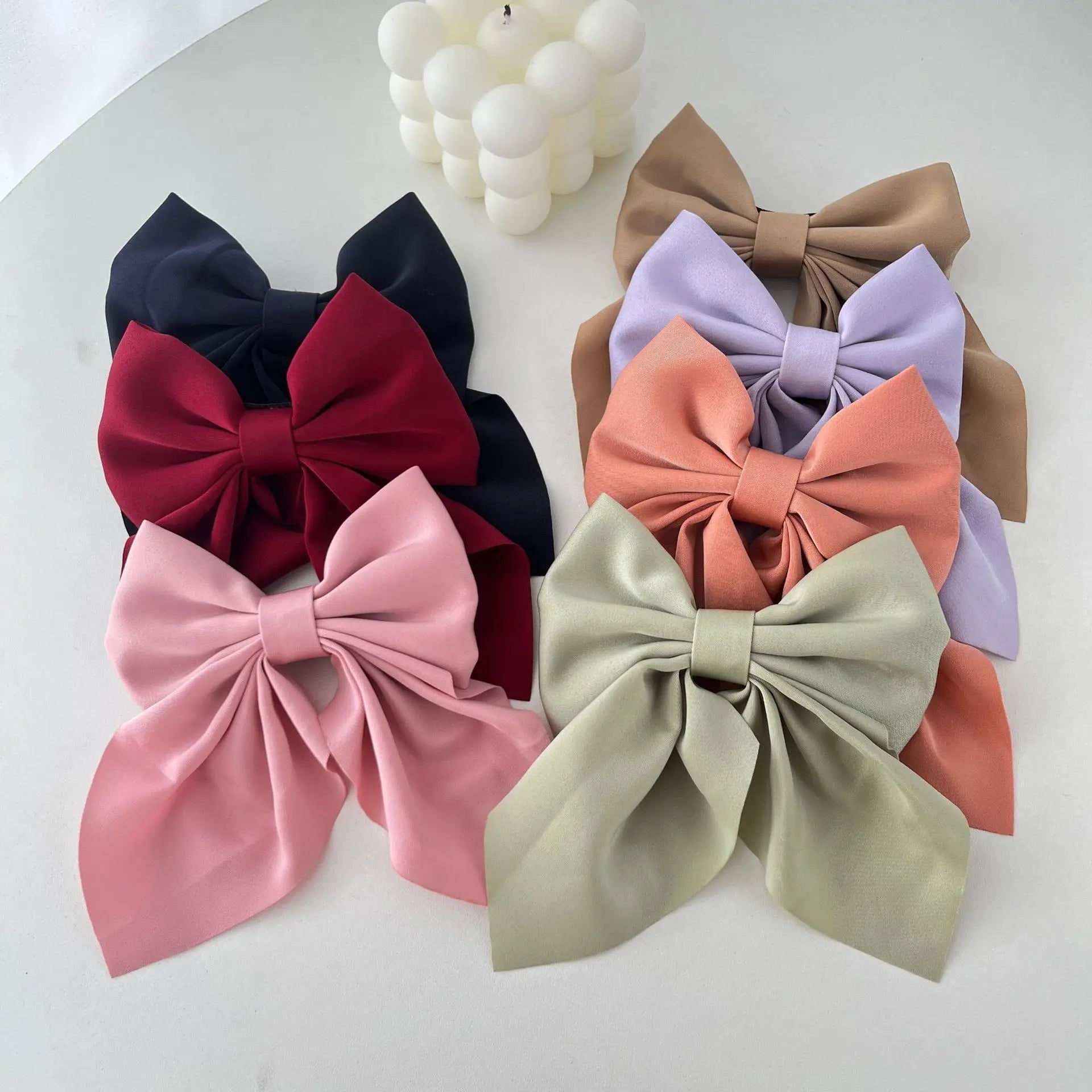 Femlion Satin Bow Hair Clips for Girls, Women, Kids - Sweet Hair Accessories