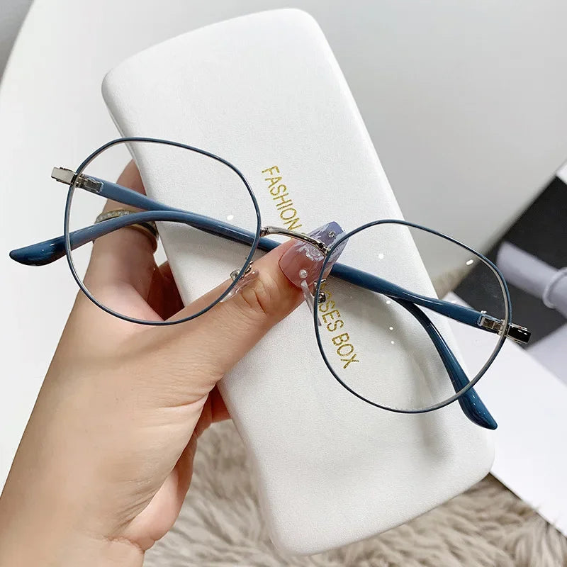 Femlion Metal Round Blue Light Blocking Glasses for Women Anti Blue Light Computer Glasses