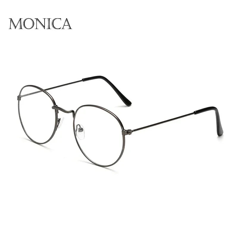 Femlion Round Metal Reading Glasses Diopters 0 to +4.0 for Women Men