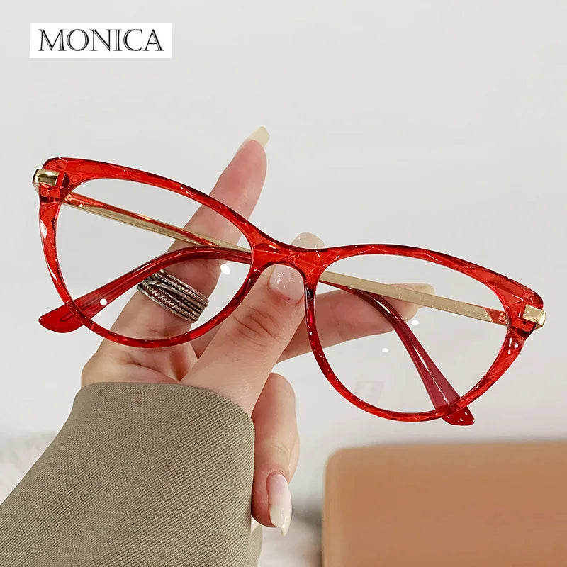 Femlion Vintage Cat Eye Glasses Anti Blue Light Optical Frame Women Clear Eyeglasses