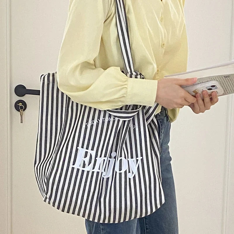 Femlion Everyday Stripes Canvas Shoulder Bag