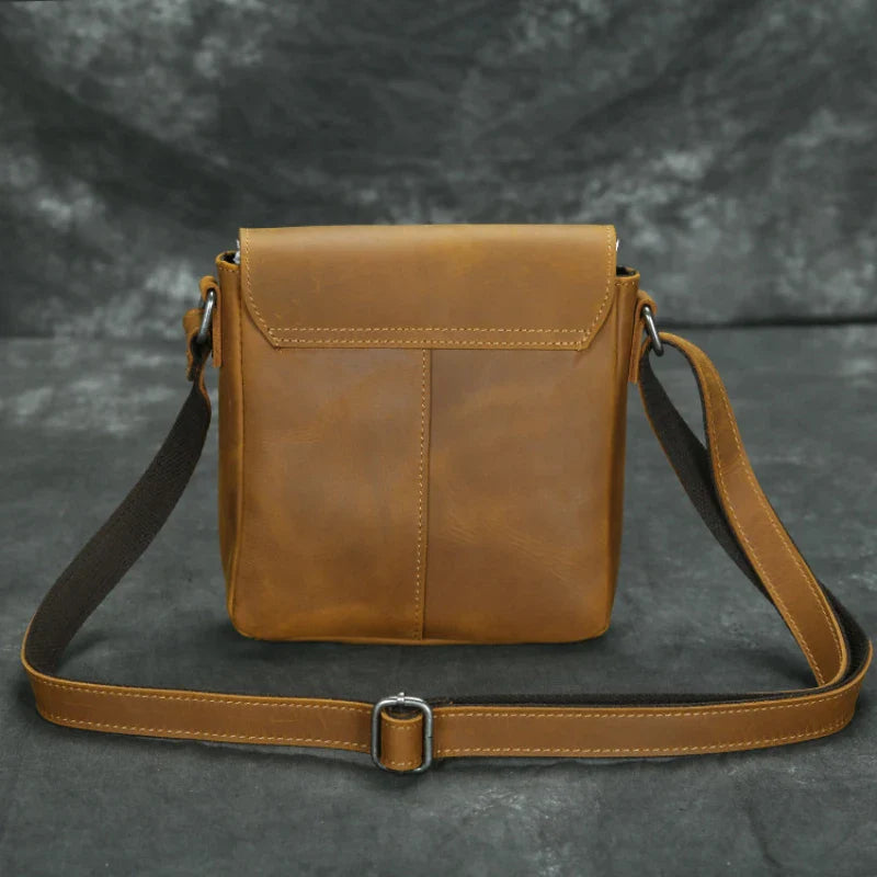 Femlion Cow Leather Men's Crossbody Messenger Bag