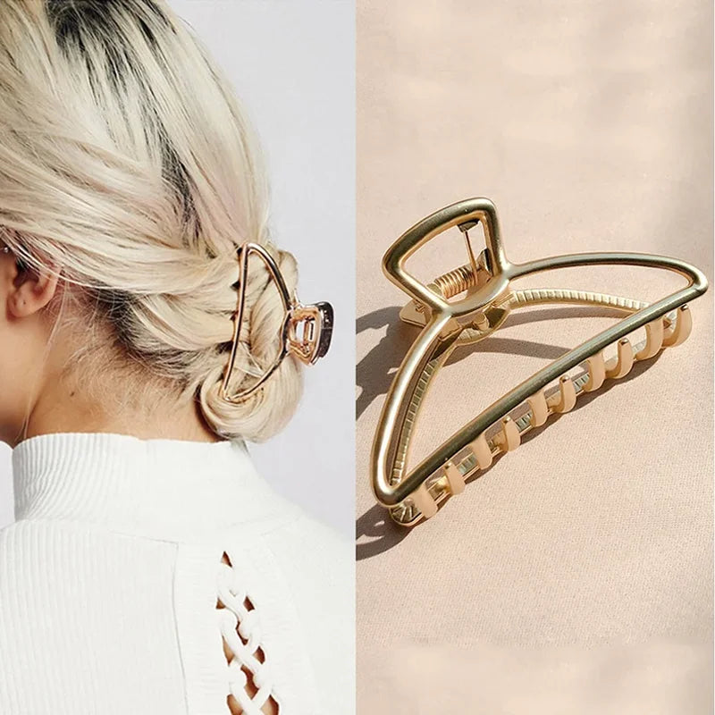 Femlion Geometric Gold Hair Claw Hair Accessory for Women