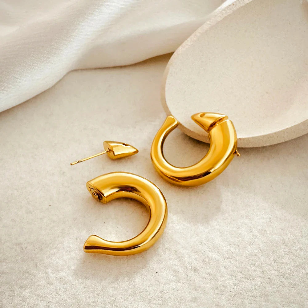 Femlion Gold Plated Animal Charm Hoop Earrings for Women - Fashion Jewelry