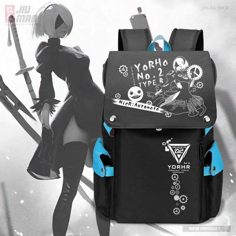 Femlion NieR:Automata Backpack Rucksack Student School Anime Computer Travel Bag