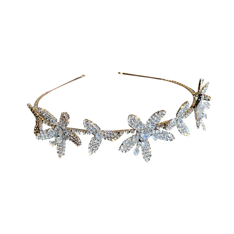 Femlion Rhinestone Flower Headband Hairband for Women - Luxe Fashion Headwear