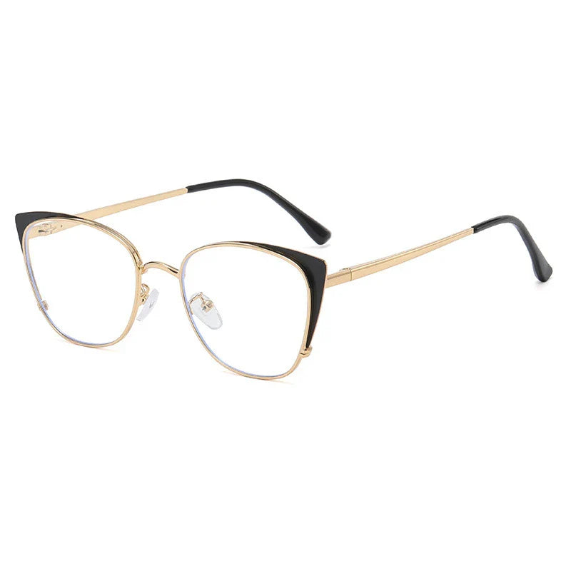 Femlion Metal Frame Cat Eye Anti-blue Light Computer Glasses