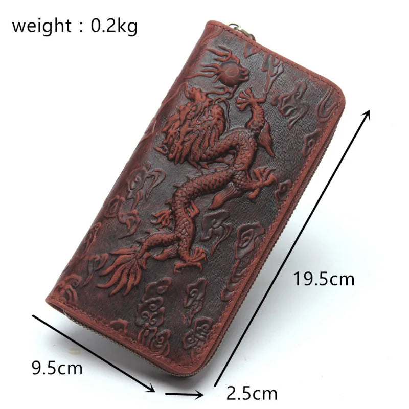 Femlion Embossed Leather Men's Clutch Wallet for Luxury Style & Durability