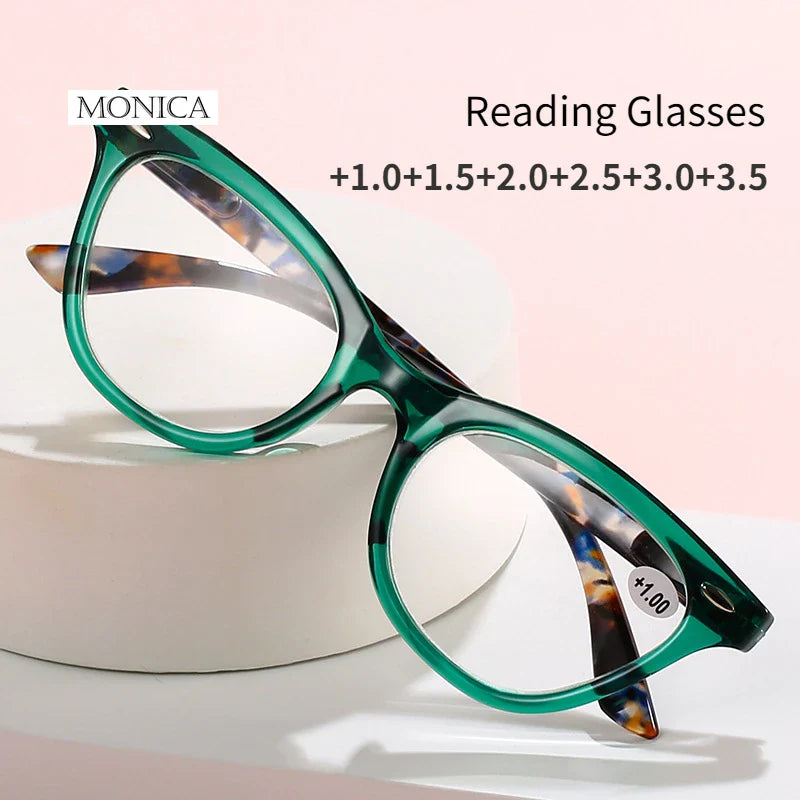 Femlion Round Reading Glasses Magnifier Diopter Presbyopic Glasses