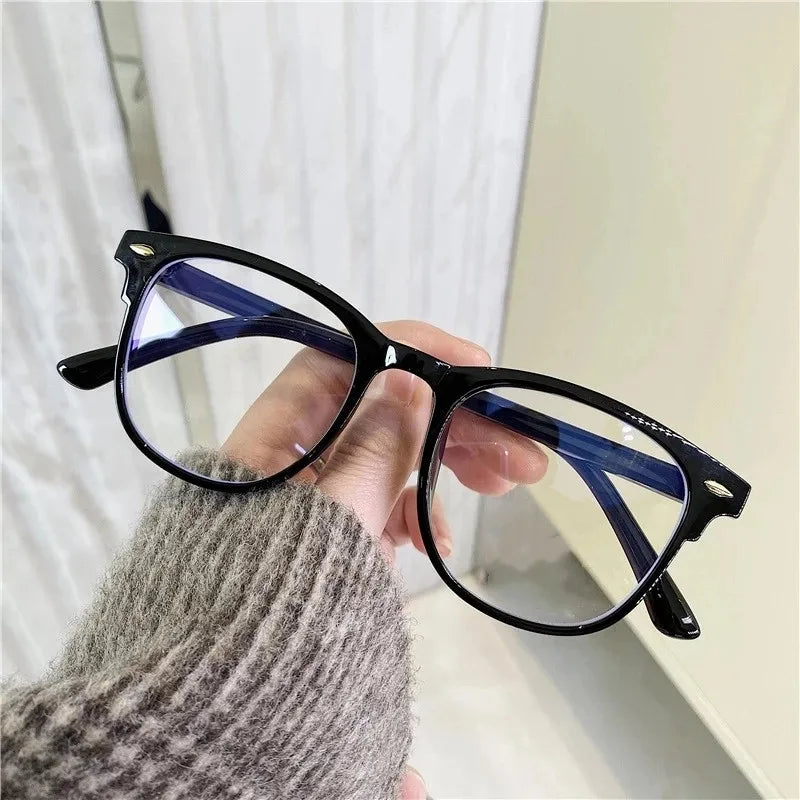 Femlion Oval Frame Blue Light Blocking Myopia Glasses for Men and Women