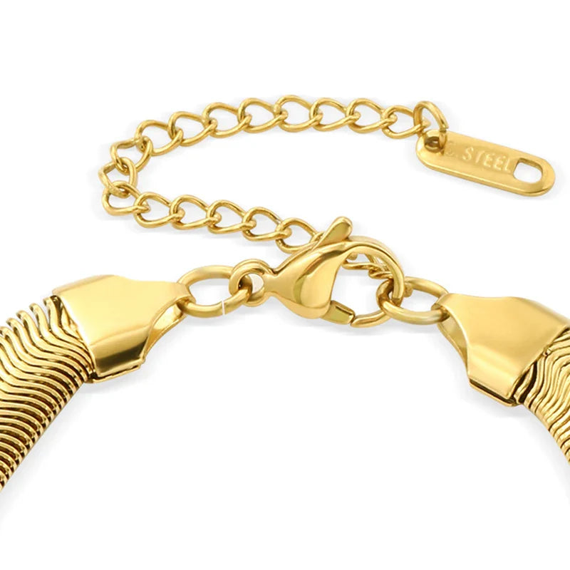 Femlion Gold Stainless Steel Snake Chain Bracelet for Women Punk Jewelry a Timeless Gift