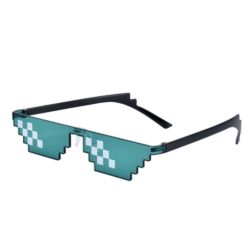 Femlion Pixel Code Decorative Bungee Sunglasses for Women and Men