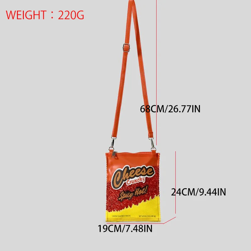 Femlion Cheese Crunch Crossbody Clutch: Fun Women's Snack Bag for Girls