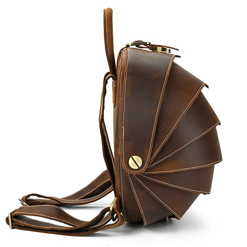 Femlion Vintage Leather Beetle Style Backpack 2024 - Unisex Fashion Bagpack