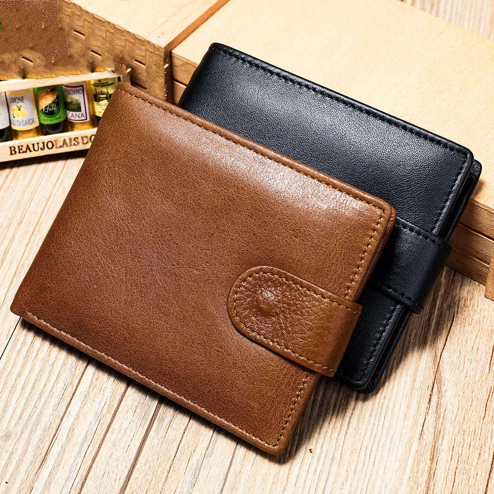 Femlion Genuine Leather Designer Men's Wallet with RFID Protection