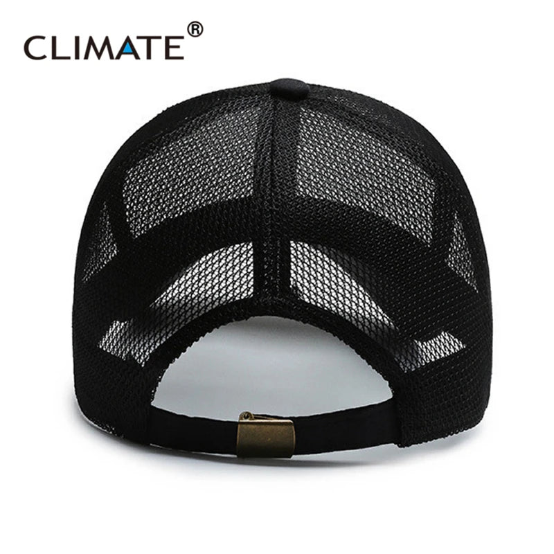 Femlion Mesh Cool Summer Trucker Cap Black Baseball Hat Top Breathable Beach Men