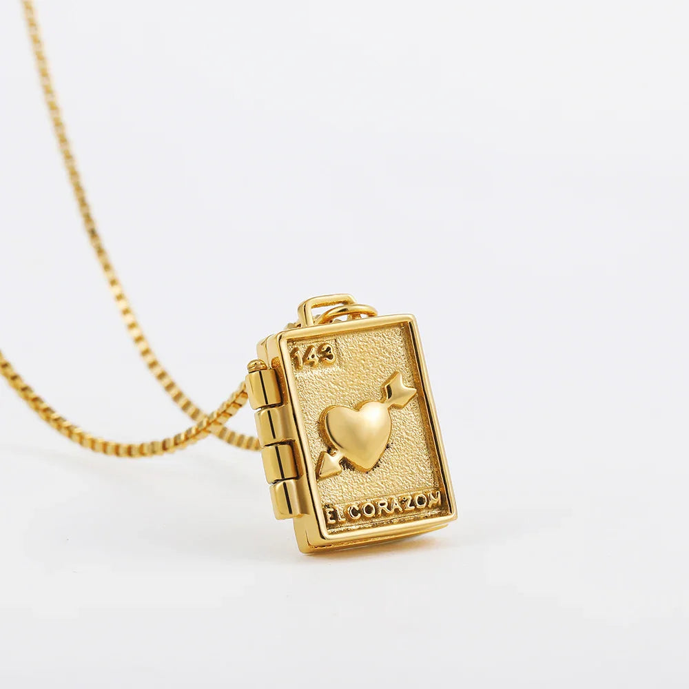 Femlion Heart Pendant Necklace with Frame Clamp: Birthday Gift for Women