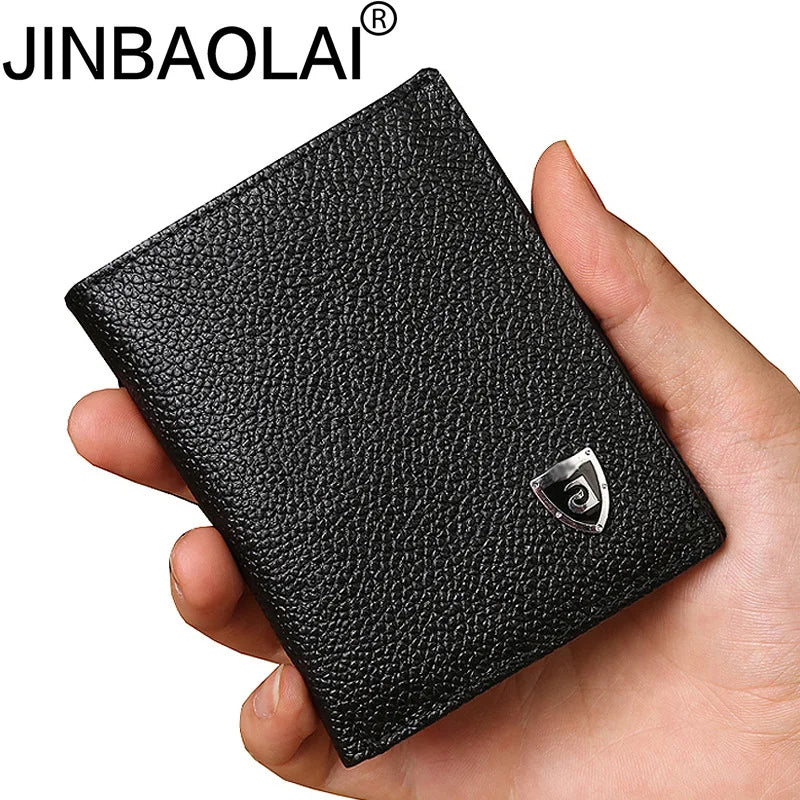 Femlion Genuine Leather Men's Wallet Slim Mini Purse Card Holder Money Bag