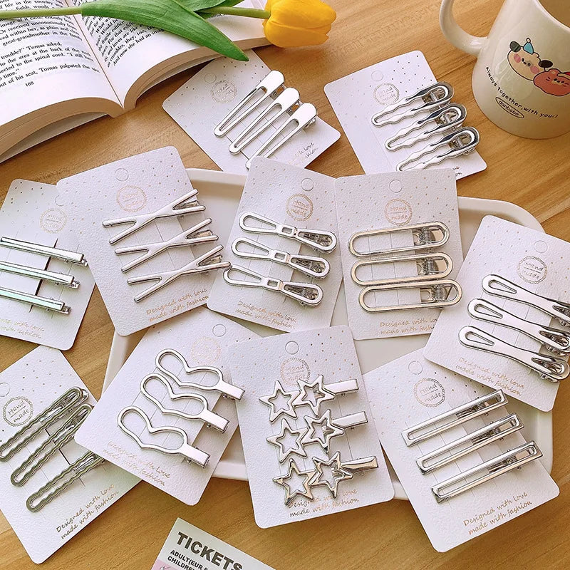 Femlion Silver Metal Hair Clips for Women and Girls