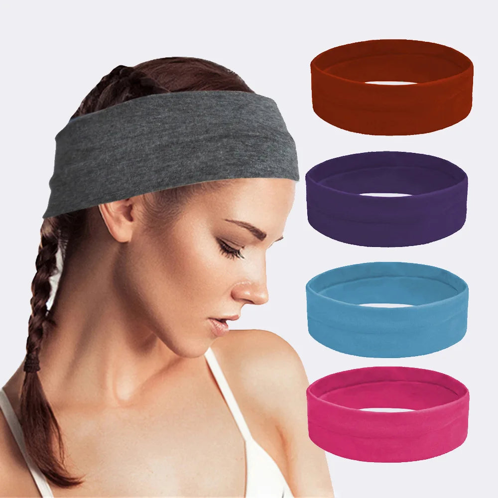 Femlion Sports Yoga Headbands for Women and Men - Adjustable Absorb Sweat Headband