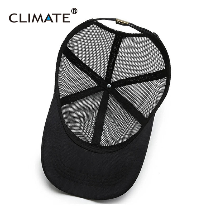 Femlion Mesh Cool Summer Trucker Cap Black Baseball Hat Top Breathable Beach Men