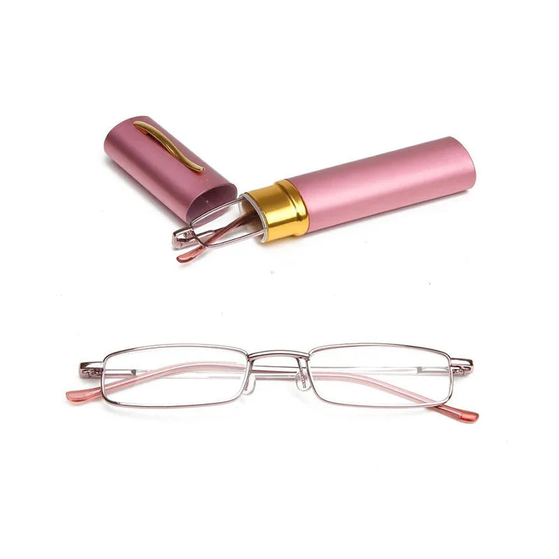 Femlion Folding Pen Glasses +1.0 To +4.0 in Portable Case