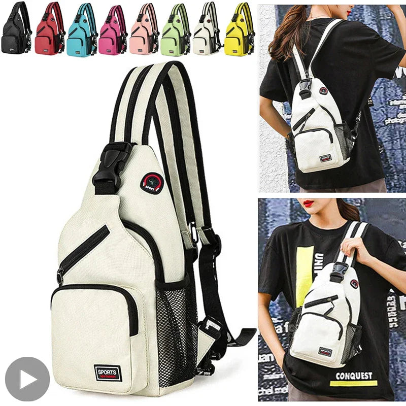 Femlion Waterproof Sling Chest Backpack Crossbody Shoulder Bag Male Female Banana Pocket