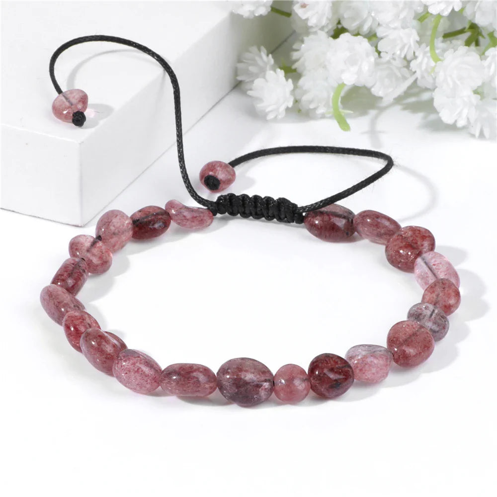 Femlion Natural Agate Tiger Eye Beads Bracelets for Women and Men