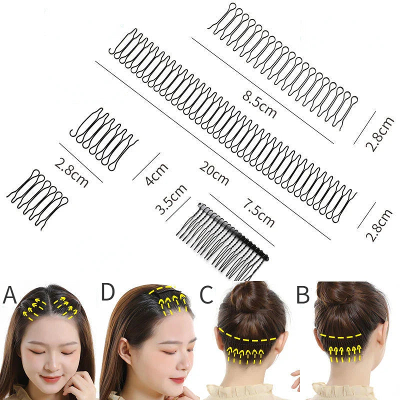 Femlion Hairpin Organizer for Women - Invisible Hair Fixing Tool with Comb