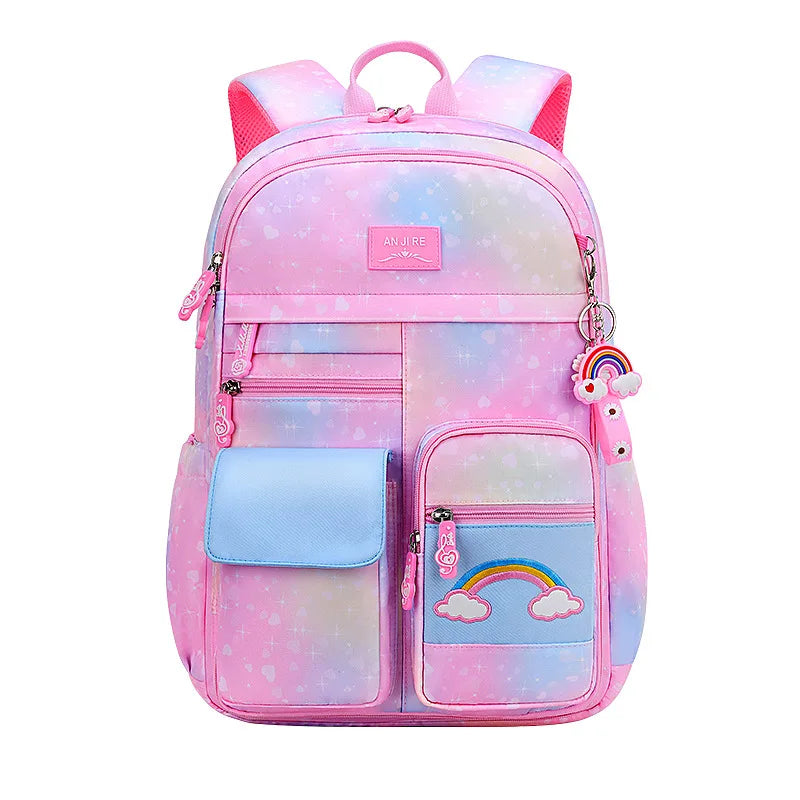 Femlion Rainbow Series Princess School Backpack for Girls