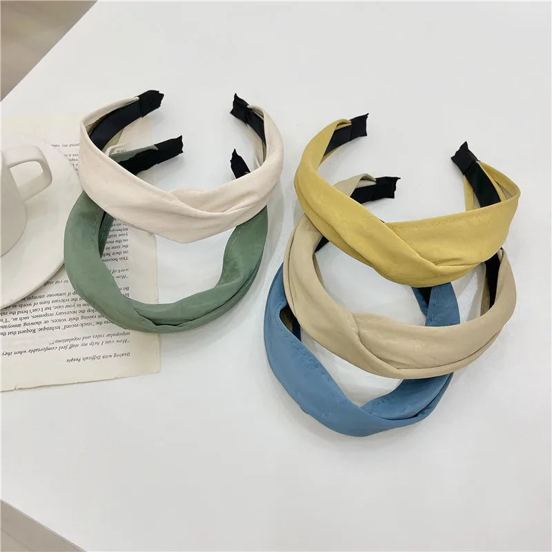 Femlion Solid Color Wide Hairband for Women - Stylish Hair Hoop Headband