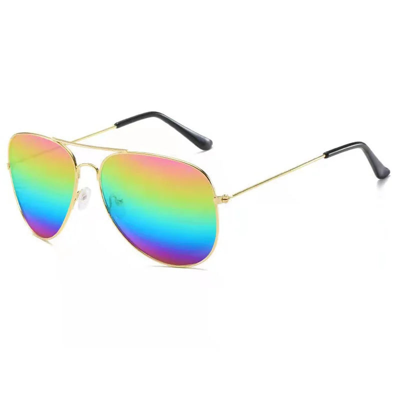 Femlion Metal Frame Retro Sunglasses UV400 Anti-glare Men's Sun Glasses